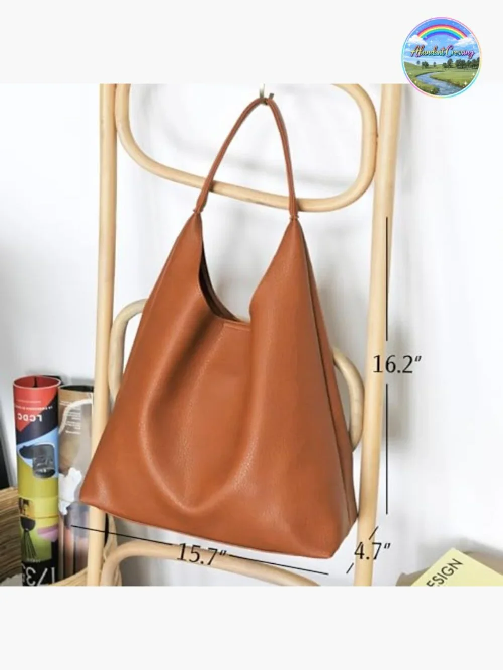 Slouchy Hobo Shoulder Tote Vegan Leather Handbag Purse